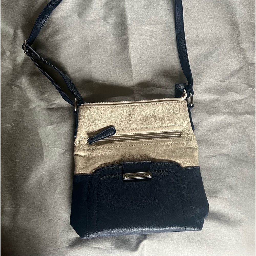 Stone Mountain crossbody textured leather purse